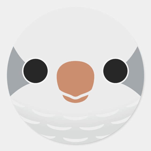 Sticker Rond Le visage d'une perruque de moine gris (Devant)