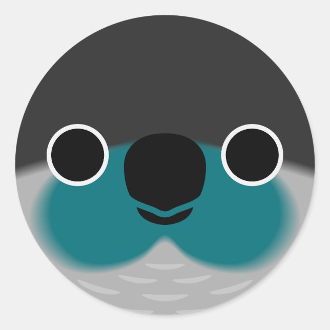 Sticker Rond Le visage d'une perruque Turquoise à joue verte (Devant)