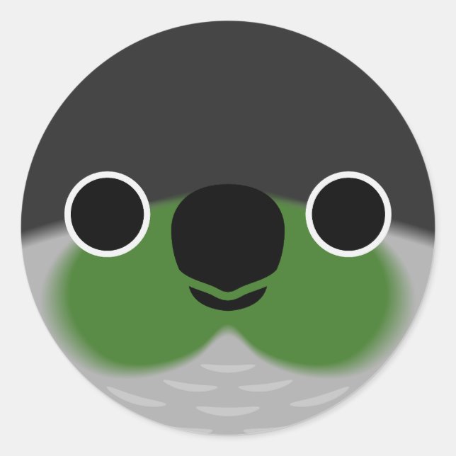 Sticker Rond Le visage d'une perruque verte (Devant)