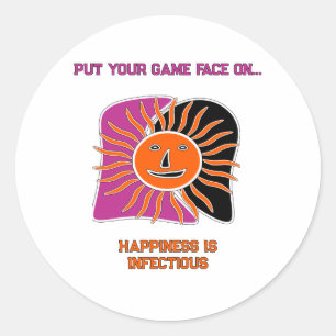Sticker Rond Le visage souriant du soleil