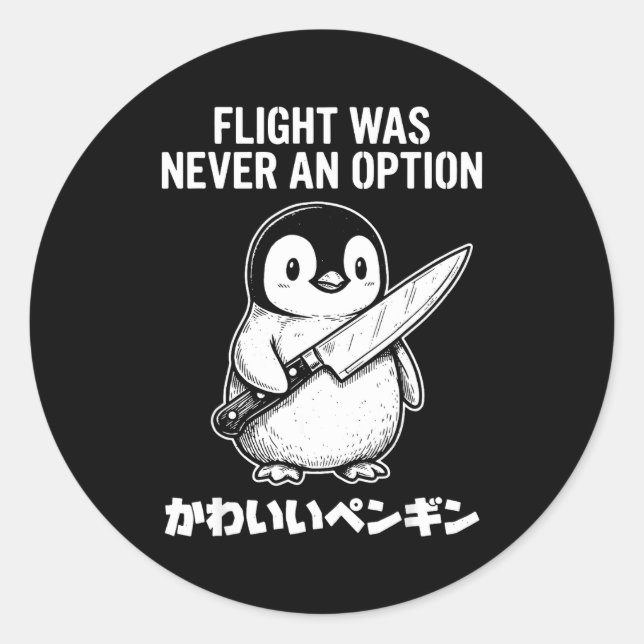 Sticker Rond Le vol n'a jamais été une option  (Devant)