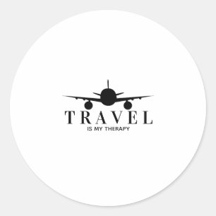 Sticker Rond Le voyage est ma thérapie