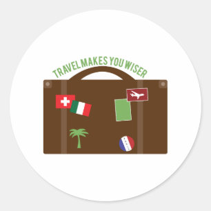 Sticker Rond Le voyage rend plus sage