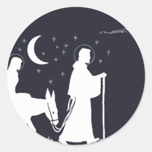 Sticker Rond Le voyage vers Bethlehem