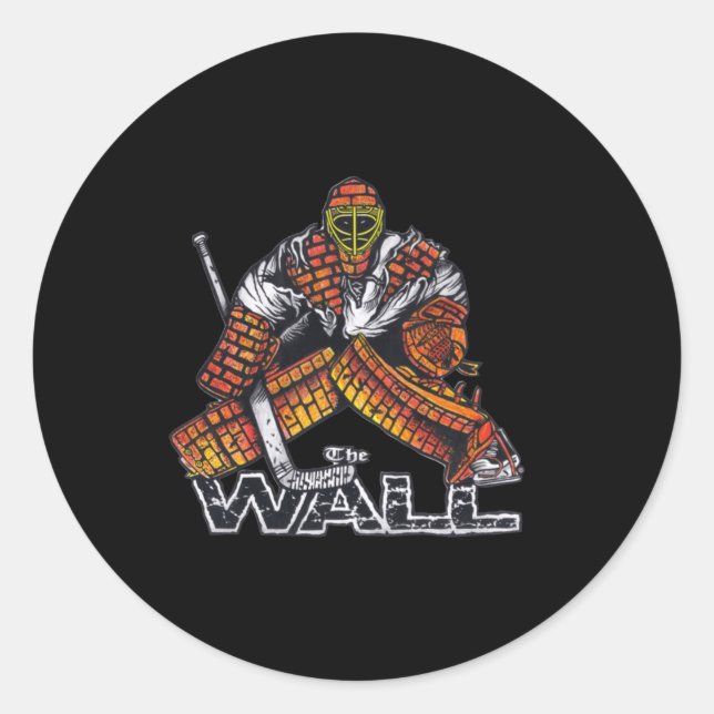 Sticker Rond Le WALL Hockey Goalie Graphisme (Devant)