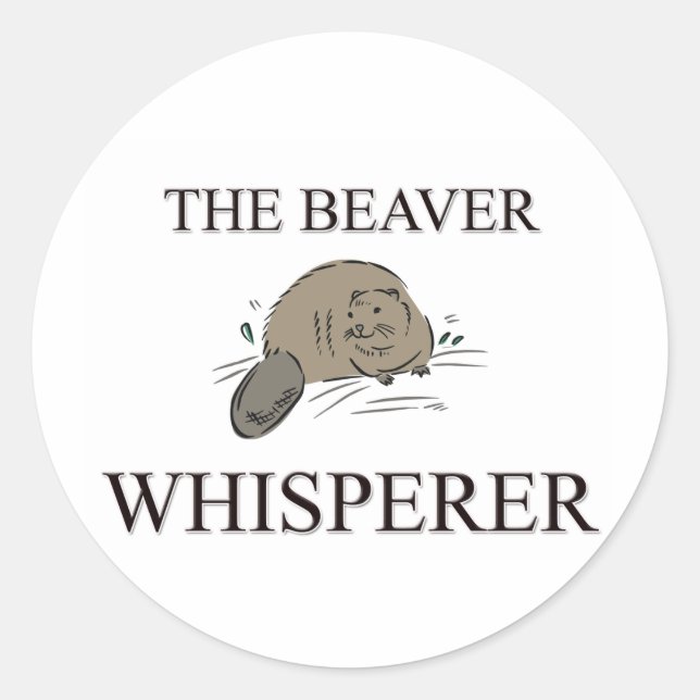 Sticker Rond Le Whisperer du castor (Devant)