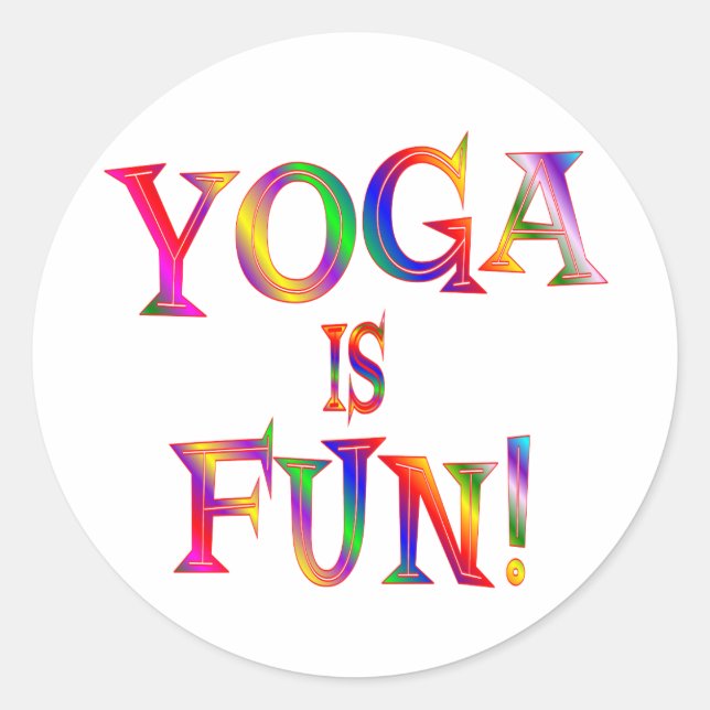 Sticker Rond Le yoga est amusant (Devant)