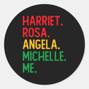 Sticker Rond Leaders Noirs Afro-Américains Mois de l'Histoire
