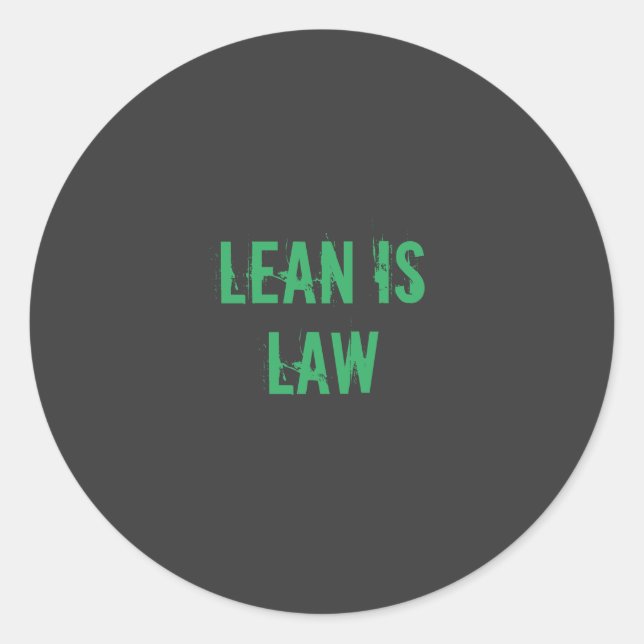 Sticker Rond Lean is Law Fitness Personal Trainer Bodybuilding (Devant)