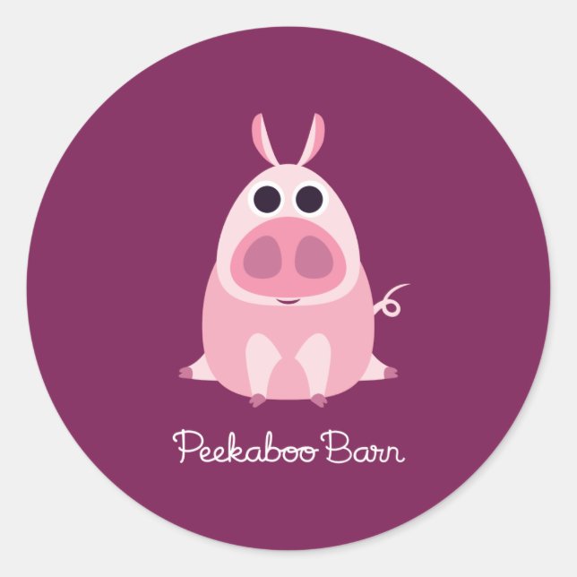 Sticker Rond Leary le cochon (Devant)