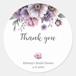 Sticker Rond L'eau de lavande aquarelle florale pour la douche