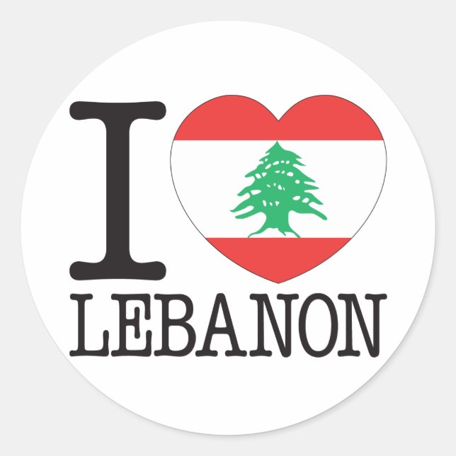 Sticker Rond Lebanon Love v2 (Devant)