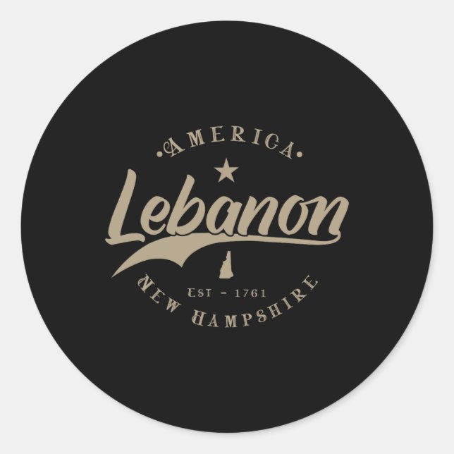 Sticker Rond Lebanon New Hampshire  (Devant)