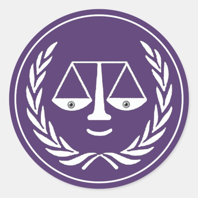 Sticker Rond L'échelle des avocats de la justice (Devant)