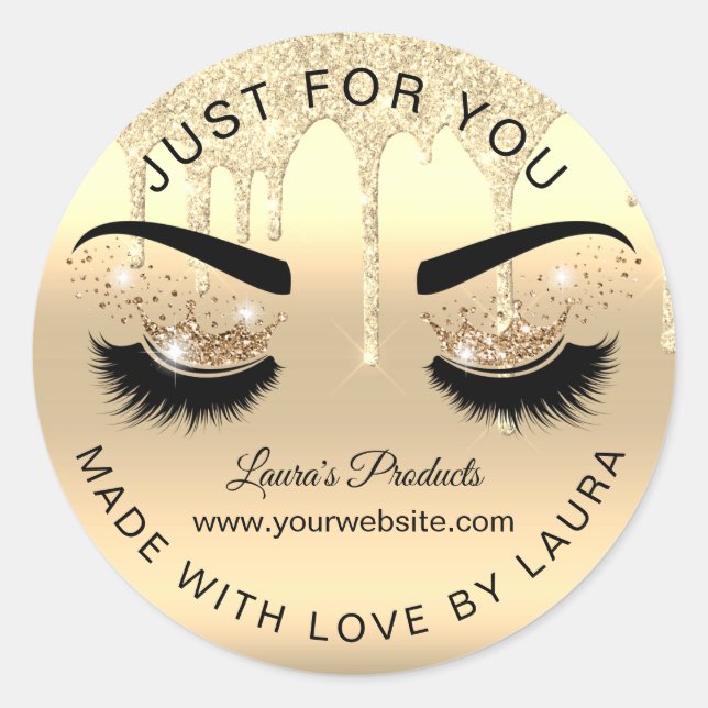 Sticker Rond lécher or lashes couronne lashes de maquillage de  (Devant)