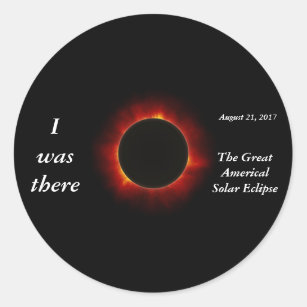 Sticker Rond L'éclipse 2017 solaire "j'étais là" édition