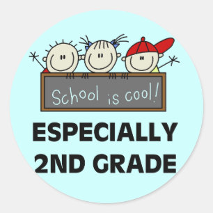 Sticker Rond L'école de 2e année est des T-shirts et cadeaux Co