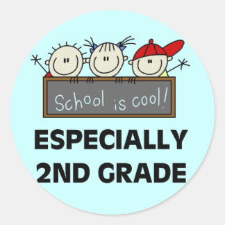 Sticker Rond L'école de 2e année est des T-shirts et cadeaux Co