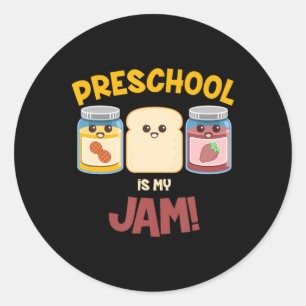 Sticker Rond L'école maternelle est ma confiture Mignon Enseign
