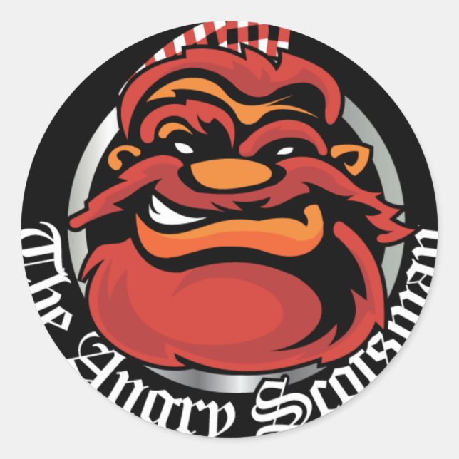 Sticker Rond L'écossais en colère (Devant)