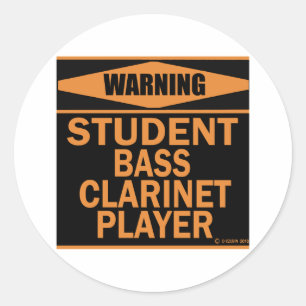 Sticker Rond Lecteur Clarinet de basse étudiant