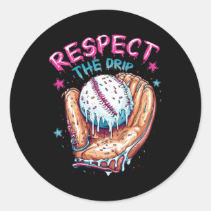Sticker Rond Lecteur De Baseball Pour Les Garçons Crème Glace R