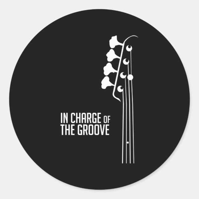 Sticker Rond Lecteur de basse en charge du Groove (Devant)