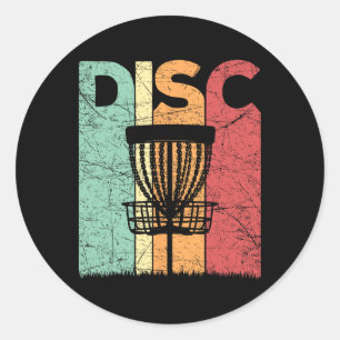 Sticker Rond Lecteur de golf de disque Vintage Frolf Retro