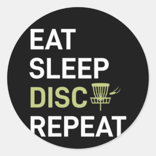 Sticker Rond Lecteur de golf sur disque   Eat Sleep Disk Golf R