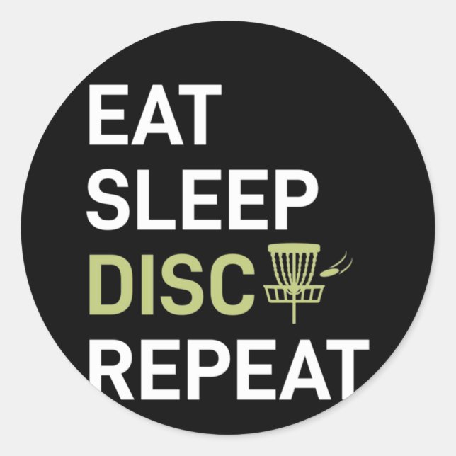Sticker Rond Lecteur de golf sur disque | Eat Sleep Disk Golf R (Devant)