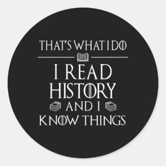 Sticker Rond Lecteur de livres d'histoire Je lis Histoire Conna