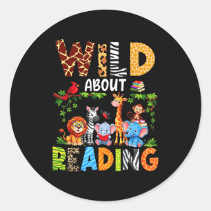 Sticker Rond Lecteur de livres lecteur bibliothécaire amoureux