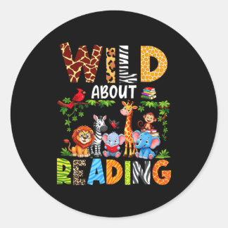 Sticker Rond Lecteur de livres lecteur bibliothécaire amoureux