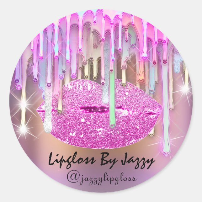 Sticker Rond Lecteur de maquillage Lipgloss Emballage Artistiqu (Devant)