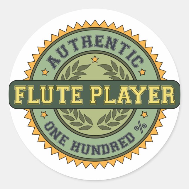 Sticker Rond Lecteur Flute authentique (Devant)