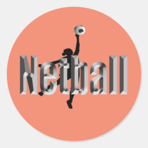 Sticker Rond Lecteur Netball Et Nom Dimensionnel,