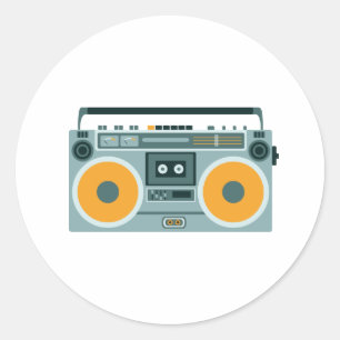 Sticker Rond Lecteur Radio Cassette