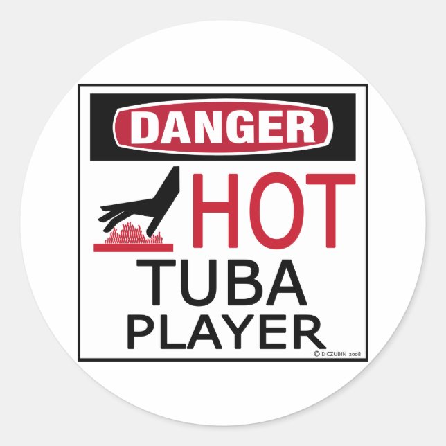 Sticker Rond Lecteur Tuba Hot (Devant)