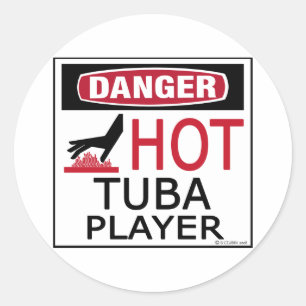 Sticker Rond Lecteur Tuba Hot
