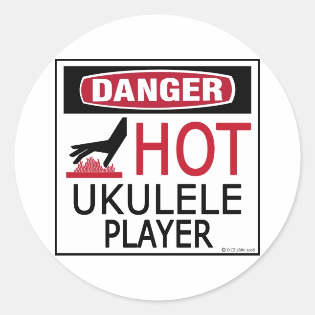 Sticker Rond Lecteur Ukulele Hot (Devant)