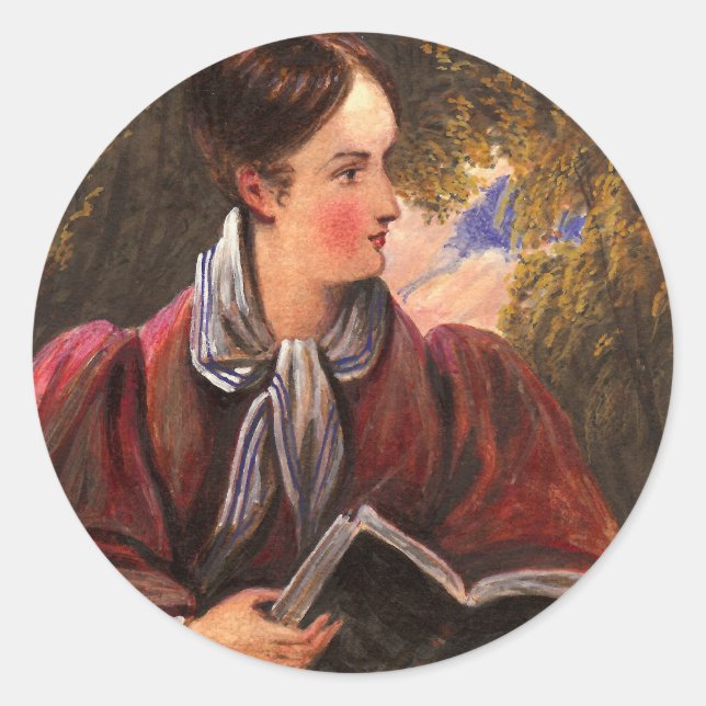 Sticker Rond Lecteur Victorian Femme - Book Club, Bibliophile (Devant)