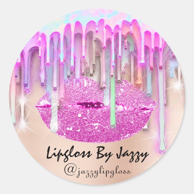 Sticker Rond Lecteurs de maquillage Lipgloss Emballage des gout (Devant)