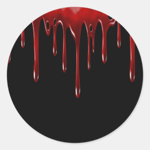 Sticker Rond Lecteurs de sang tombés Noir