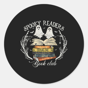 Sticker Rond Lecteurs éffrayants Club de livre Professeur Funny