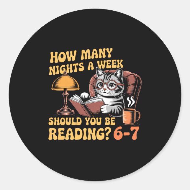 Sticker Rond Lecture 67 Mème Enseignant Anglais En 67 Chat Drôl (Devant)