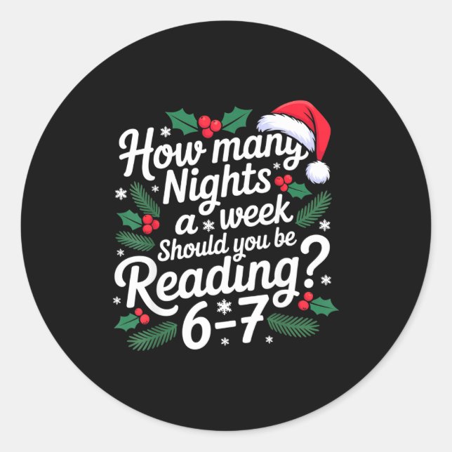 Sticker Rond Lecture 67 Mème Prof d'anglais Drôle 67 Noël  (Devant)