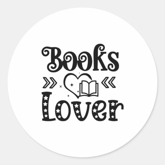 Sticker Rond Lecture Art Books Lover (Devant)