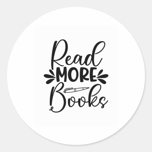Sticker Rond Lecture Art Lire plus Livres (Devant)