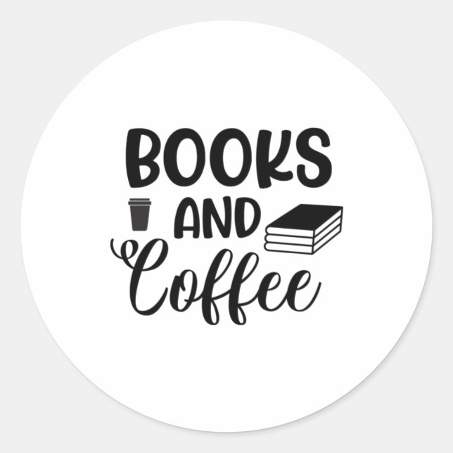 Sticker Rond Lecture De Livres D'Art Et Café (Devant)