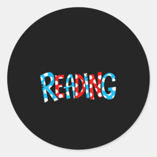 Sticker Rond Lecture de livres lecteur amateur bibliothécaire e